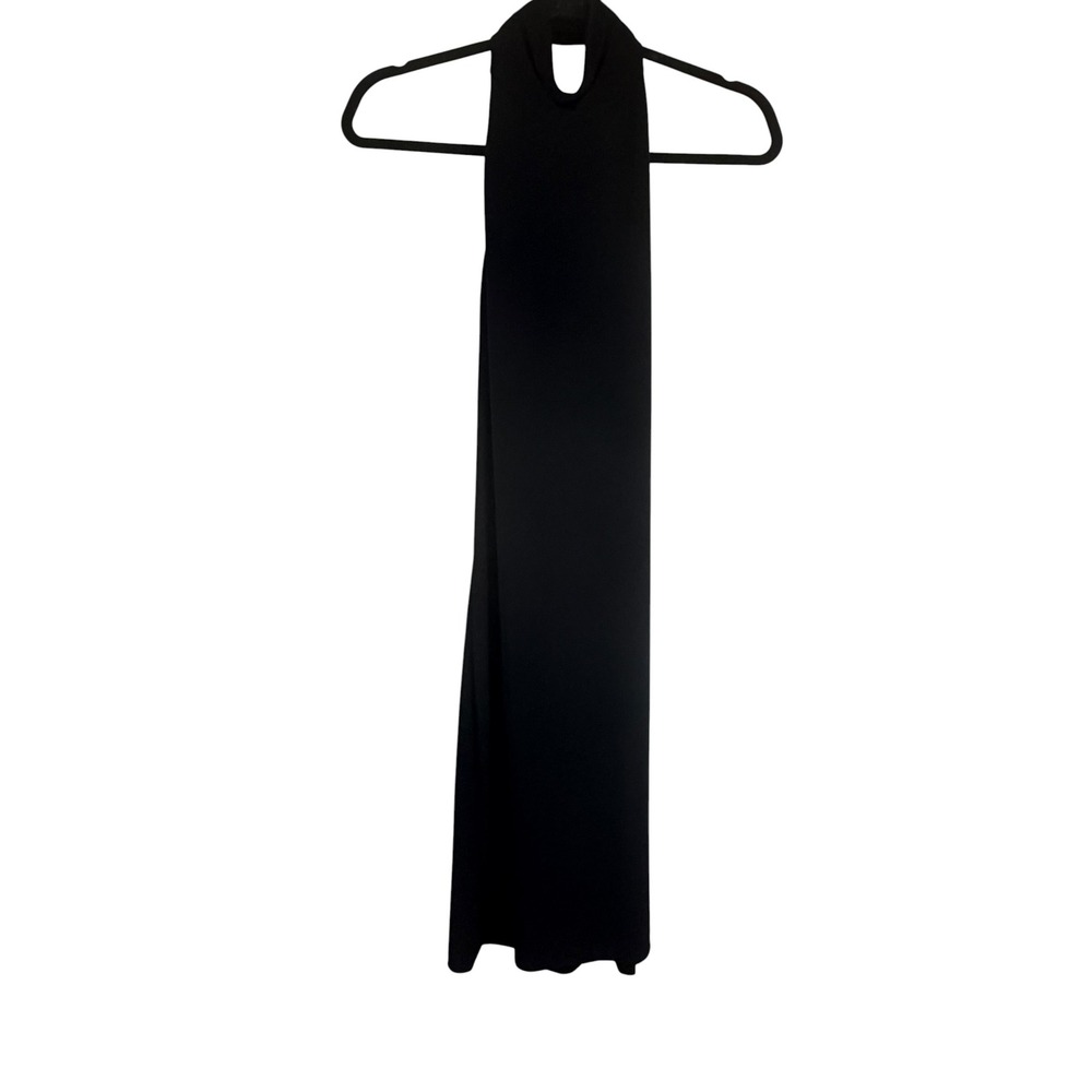 Alikulture Black Halter Neck Open Back Maxi Dress XS KKFW1275BLK